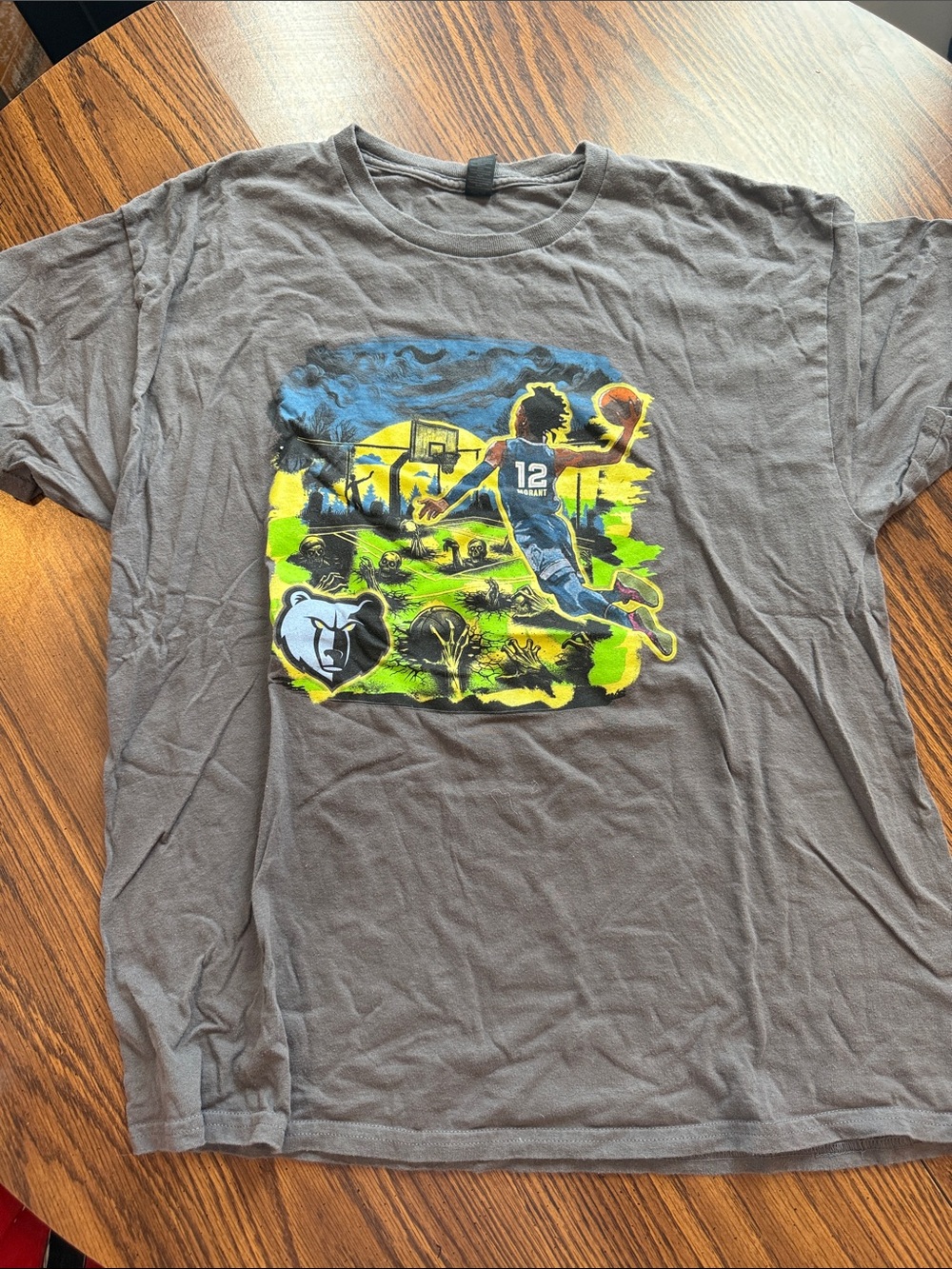 Grizzlies Gray Ja Morant Graphic Basketball Tee - Men's